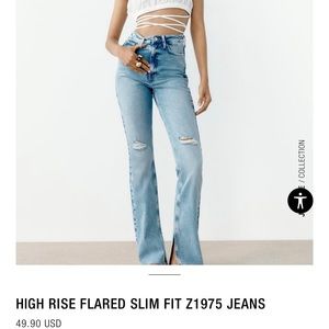 ZARA HIGHRISE FLARE JEANS